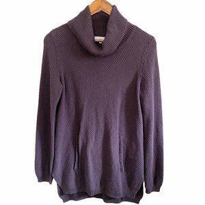 Lou & Grey Women's Textured Knit Cowlneck Kangaroo Pocket Sweater Size Medium
